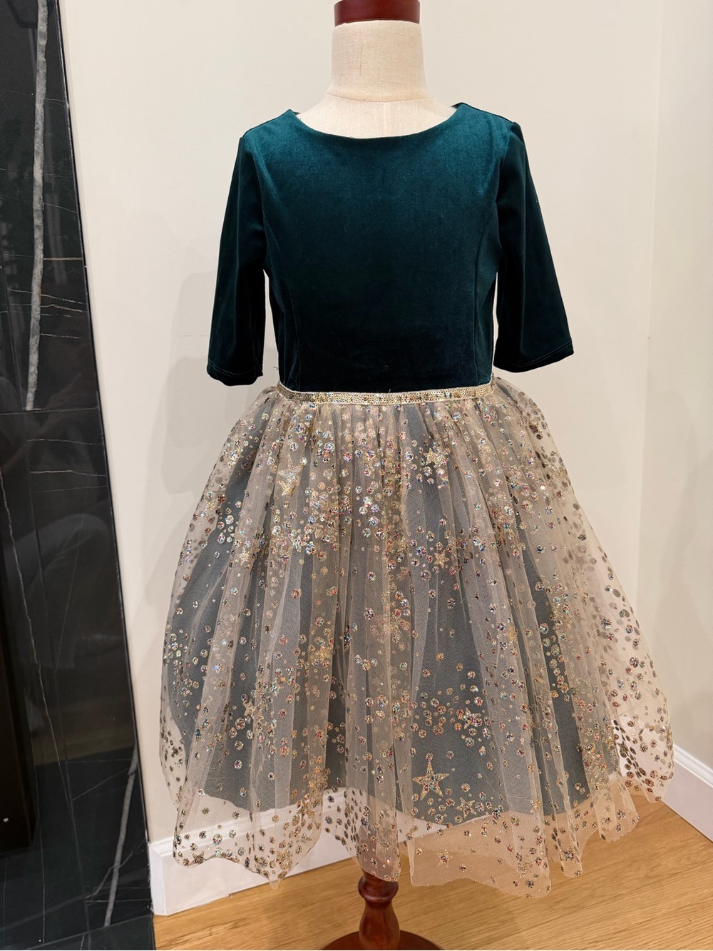 Zunie Emerald Green Satin Dress Bodice